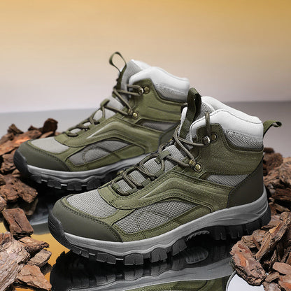 Men's Waterproof Hiking Boots - Breathable Quick-Dry Upper,Mountain Trekking & Outdoor Adventures | All-Terrain Grip & Abrasion-Proof