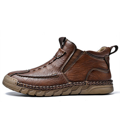 Limited Time Sale 70% OFF – Men’s Retro Leather Zip Boots Built for Comfort, Wide Toe, Arch Support, Pressure Relief, Waterproof for Every Season
