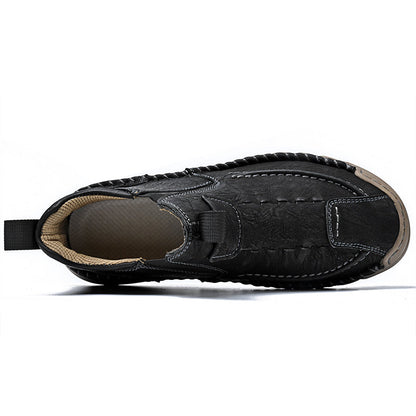 Limited Time Sale 70% OFF – Men’s Retro Leather Zip Boots Built for Comfort, Wide Toe, Arch Support, Pressure Relief, Waterproof for Every Season