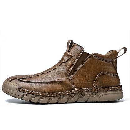 Limited Time Sale 70% OFF – Men’s Retro Leather Zip Boots Built for Comfort, Wide Toe, Arch Support, Pressure Relief, Waterproof for Every Season