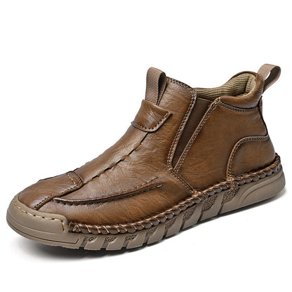 Limited Time Sale 70% OFF – Men’s Retro Leather Zip Boots Built for Comfort, Wide Toe, Arch Support, Pressure Relief, Waterproof for Every Season