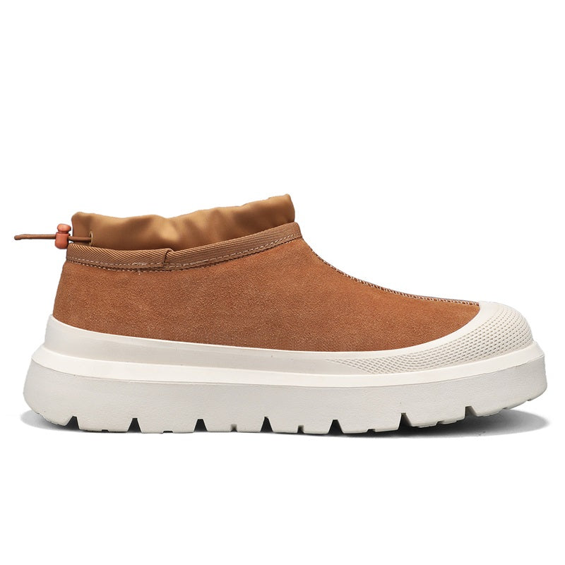 Men's Winter Warmth Wool Snow Boots Waterfoor Non-Silp Cotton Boots Orthopedic Support Winter Slippers