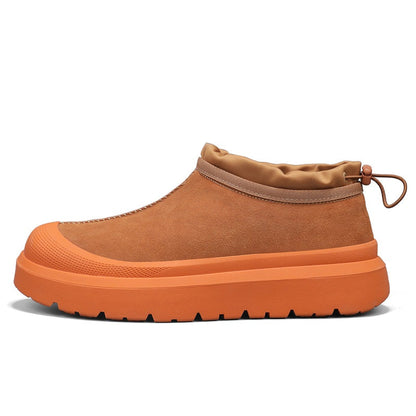 Men's Winter Warmth Wool Snow Boots Waterfoor Non-Silp Cotton Boots Orthopedic Support Winter Slippers