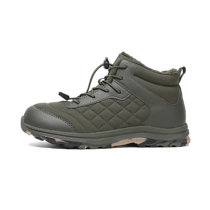 Men’s Fur Lined Winter Work Boots, Non-Slip Insulated Hiking Ankle Boots