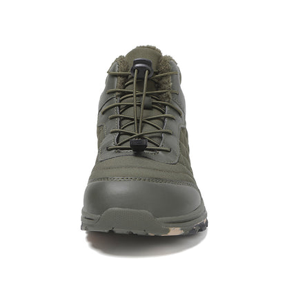 Men’s Fur Lined Winter Work Boots, Non-Slip Insulated Hiking Ankle Boots