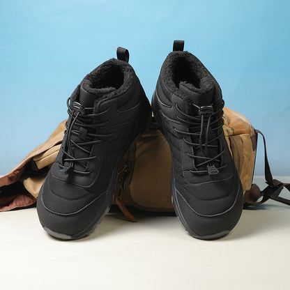 Men’s Fur Lined Winter Work Boots, Non-Slip Insulated Hiking Ankle Boots