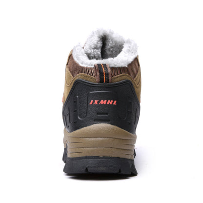 Men’s Warm-Lined Wide Fit Hiking Shoes – Waterproof, Non-Slip & Cushioned Arch Support for Winter Comfort