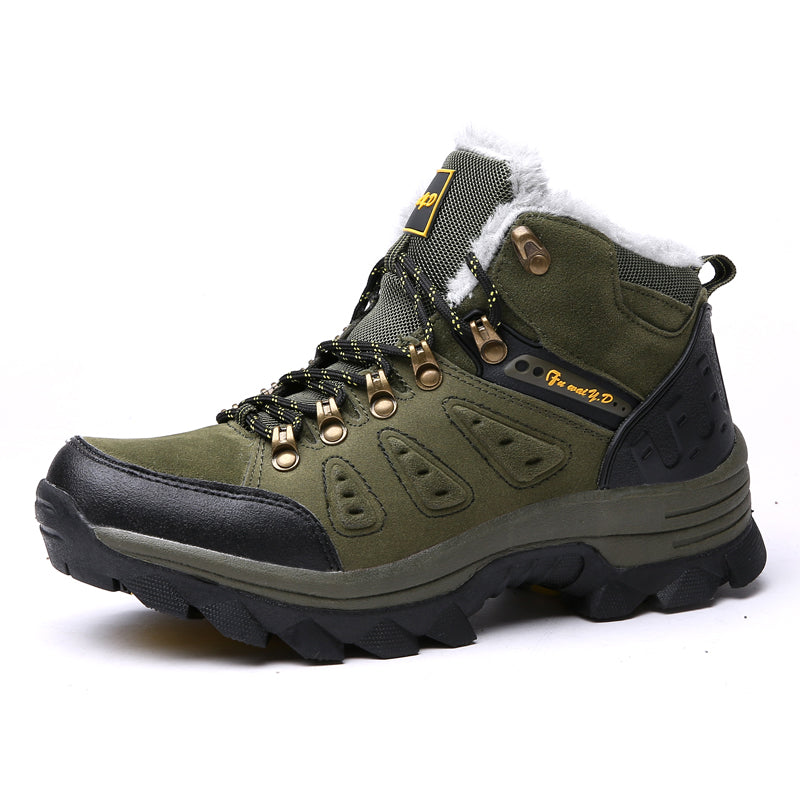 Men’s Warm-Lined Wide Fit Hiking Shoes – Waterproof, Non-Slip & Cushioned Arch Support for Winter Comfort