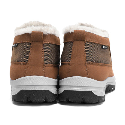 Men’s Warm Slip-On Winter Ankle Boots – Water-Repellent Upper, Windproof, Non-Slip Rubber Sole