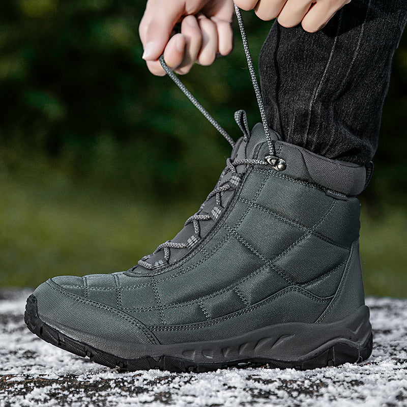 Men’s Hiking Boots – Warm Plush Lining, Non-Slip Traction, Wide Toe, Arch & Ankle Support, Windproof, Waterproof