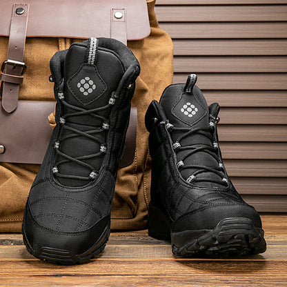 Men’s Hiking Boots – Warm Plush Lining, Non-Slip Traction, Wide Toe, Arch & Ankle Support, Windproof, Waterproof