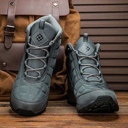 Men’s Hiking Boots – Warm Plush Lining, Non-Slip Traction, Wide Toe, Arch & Ankle Support, Windproof, Waterproof