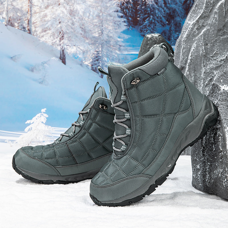 Men’s Hiking Boots – Warm Plush Lining, Non-Slip Traction, Wide Toe, Arch & Ankle Support, Windproof, Waterproof