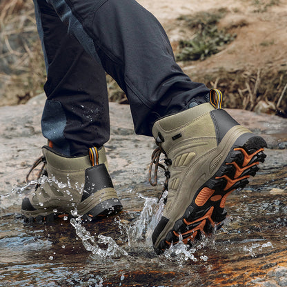 Men's Orthopedic Hiking Boots - Safe and Comfortable Work Boots - Waterproof, Slip-resistant, Impact-resistant, and Puncture-resistant - Wide Toe, Arch Support, and Ankle Support - Money-back Guarantee if ineffective.
