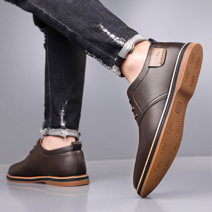 Men’s Leather Derby Shoes, Lightweight Lace-Up Work & Walking
