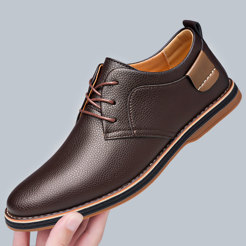 Men’s Leather Derby Shoes, Lightweight Lace-Up Work & Walking