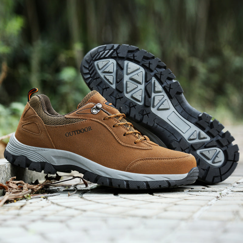 Men's Orthopedic Outdoor Work Boots - Built-In Arch Support; Waterproof Leather Upper; Wide Toe; Non-Slip; Ankle Support; Scratch&Smash&Puncture Resistant; Perfect For Hiking, Travel, Walk and Work.