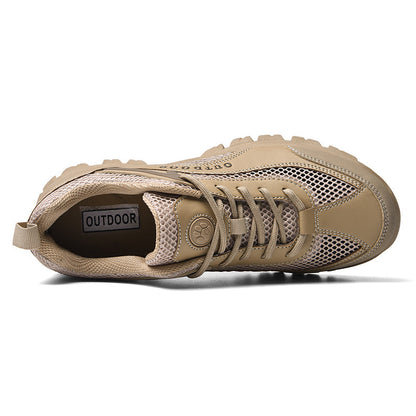 Men's Mesh Hiking Shoes - Lace-Up, Enhanced Support, Wide Toe Box with Arch Support