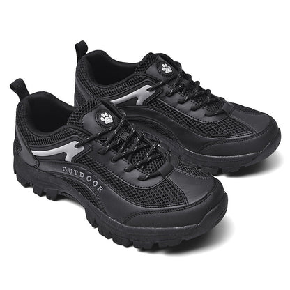 Men's Mesh Hiking Shoes - Lace-Up, Enhanced Support, Wide Toe Box with Arch Support