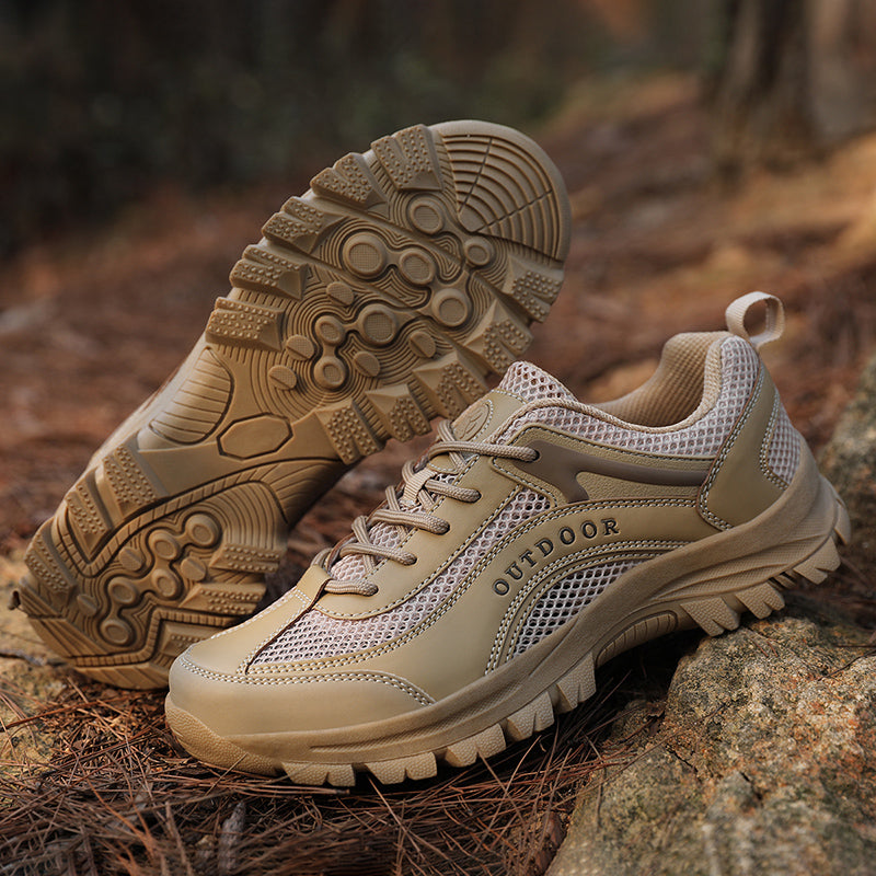 Men's Mesh Hiking Shoes - Lace-Up, Enhanced Support, Wide Toe Box with Arch Support