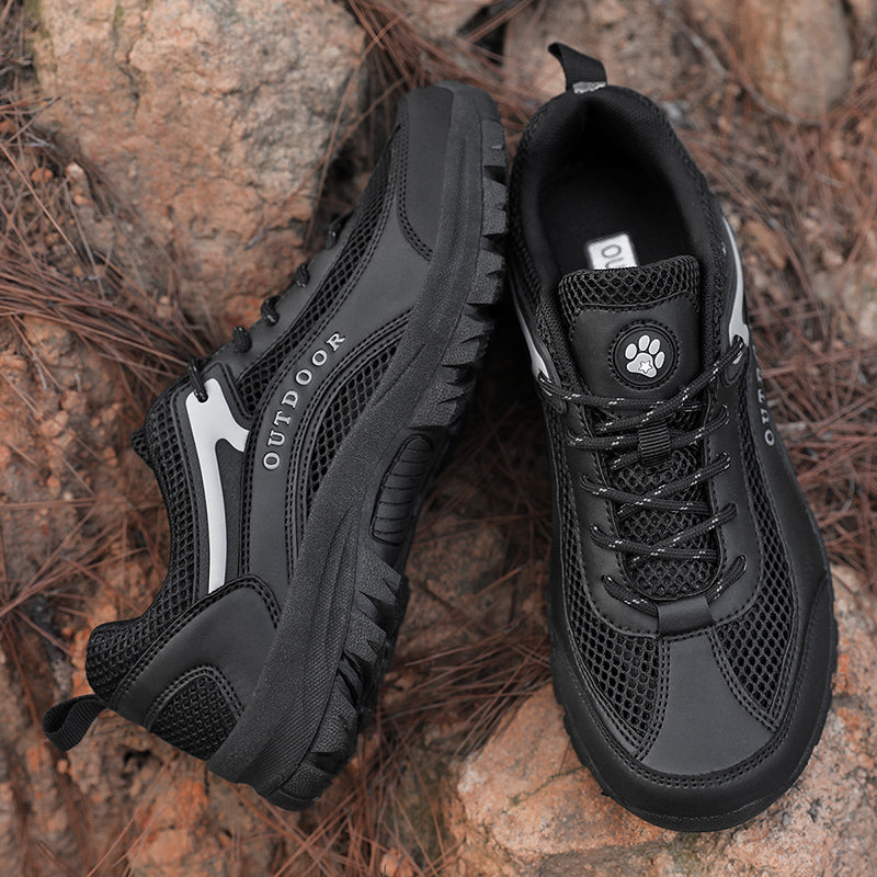 Men's Mesh Hiking Shoes - Lace-Up, Enhanced Support, Wide Toe Box with Arch Support