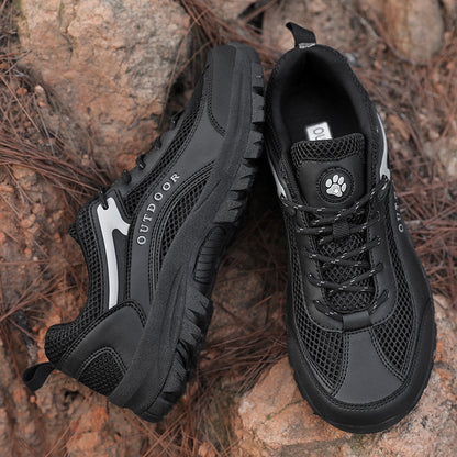 Men's Mesh Hiking Shoes - Lace-Up, Enhanced Support, Wide Toe Box with Arch Support