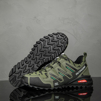 Men's Mesh Hiking Shoes - Lace-Up, Waterproof, Wide Toe Box with Arch Support