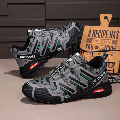 Men's Mesh Hiking Shoes - Lace-Up, Waterproof, Wide Toe Box with Arch Support