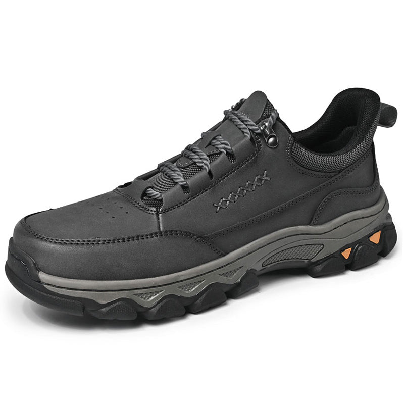 Men's Genuine Leather Casual Boots - Lace-Up, Maximum Support, Wide Toe Box with Arch Support