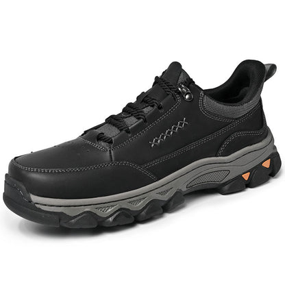 Men's Genuine Leather Casual Boots - Lace-Up, Maximum Support, Wide Toe Box with Arch Support