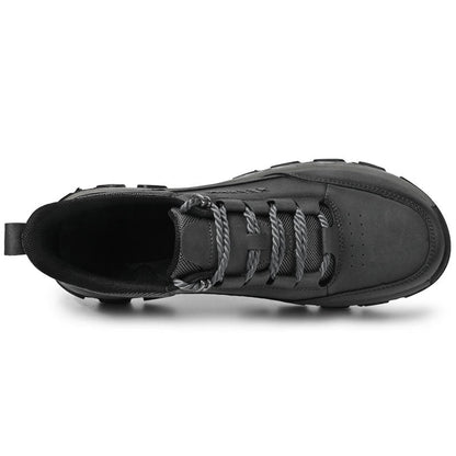 Men's Genuine Leather Casual Boots - Lace-Up, Maximum Support, Wide Toe Box with Arch Support