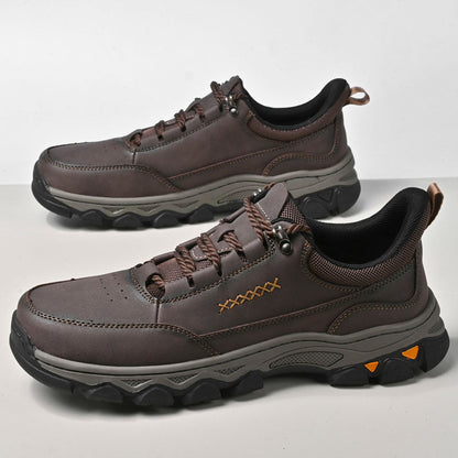 Men's Genuine Leather Casual Boots - Lace-Up, Maximum Support, Wide Toe Box with Arch Support