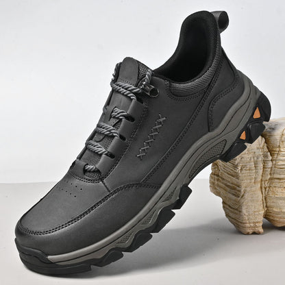 Men's Genuine Leather Casual Boots - Lace-Up, Maximum Support, Wide Toe Box with Arch Support