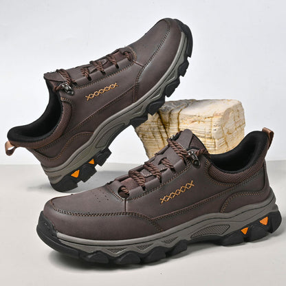 Men's Genuine Leather Casual Boots - Lace-Up, Maximum Support, Wide Toe Box with Arch Support