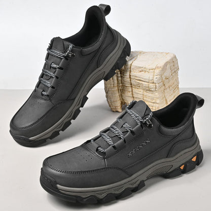 Men's Genuine Leather Casual Boots - Lace-Up, Maximum Support, Wide Toe Box with Arch Support