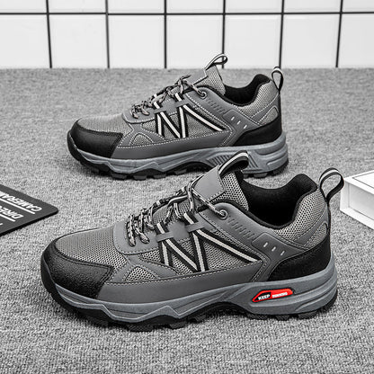 Men's Mesh Hiking Shoes - Lace-Up, Enhanced Support, Wide Toe Box with Arch Support