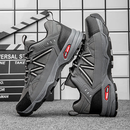 Men's Mesh Hiking Shoes - Lace-Up, Enhanced Support, Wide Toe Box with Arch Support