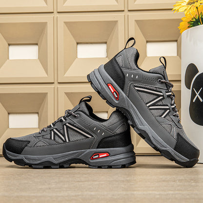 Men's Mesh Hiking Shoes - Lace-Up, Enhanced Support, Wide Toe Box with Arch Support
