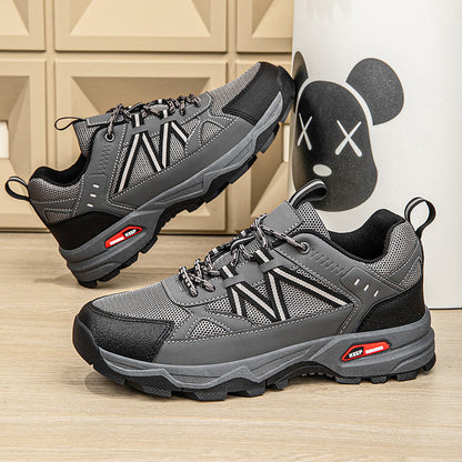 Men's Mesh Hiking Shoes - Lace-Up, Enhanced Support, Wide Toe Box with Arch Support