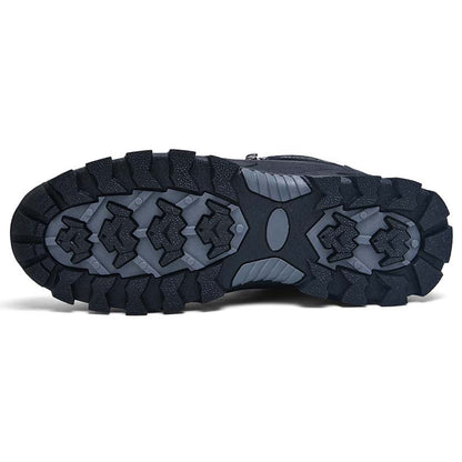Men's Genuine Leather Work Boots - Lace-Up, Waterproof, Slip-resistant, Puncture-resistant, Wide Toe Box with Arch Support-Ideal For Industry/Construction Area