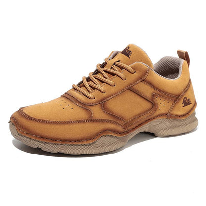 Men's Suede Walking Shoes - Lace-Up, Breathable, Wide Toe Box with Arch Support