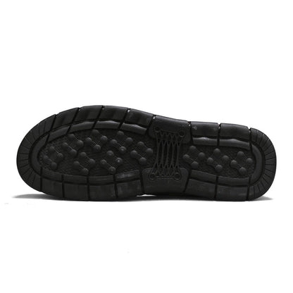 Men's Genuine Leather Sandals - Lace-Up, Slip-Resistant, Wide Toe Box with Arch Support