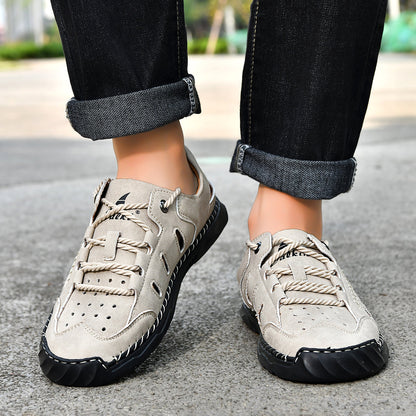 Men's Genuine Leather Sandals - Lace-Up, Maximum Support, Wide Toe Box with Arch Support
