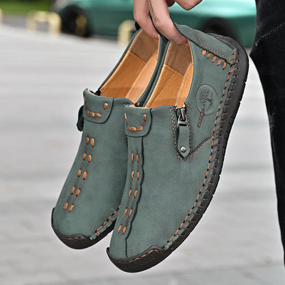Men's Genuine Leather Casual Boots - Slip-On, Effortless Style, Wide Toe Box with Arch Support