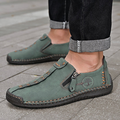 Men's Genuine Leather Casual Boots - Slip-On, Effortless Style, Wide Toe Box with Arch Support