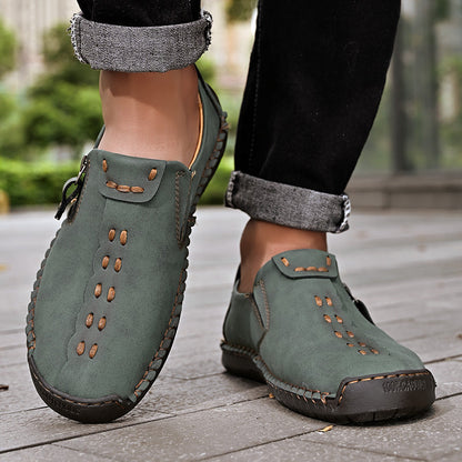 Men's Genuine Leather Casual Boots - Slip-On, Effortless Style, Wide Toe Box with Arch Support