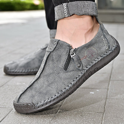 Men's Genuine Leather Casual Boots - Slip-On, Effortless Style, Wide Toe Box with Arch Support