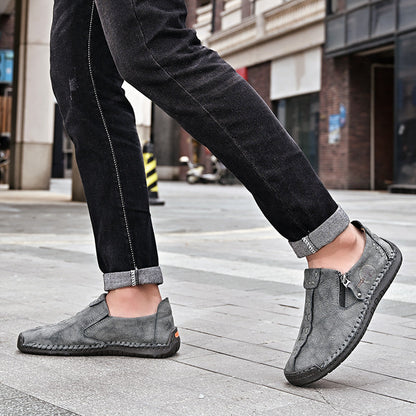 Men's Genuine Leather Casual Boots - Slip-On, Effortless Style, Wide Toe Box with Arch Support