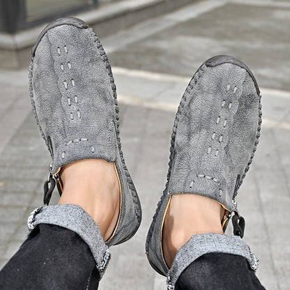 Men's Genuine Leather Casual Boots - Slip-On, Effortless Style, Wide Toe Box with Arch Support