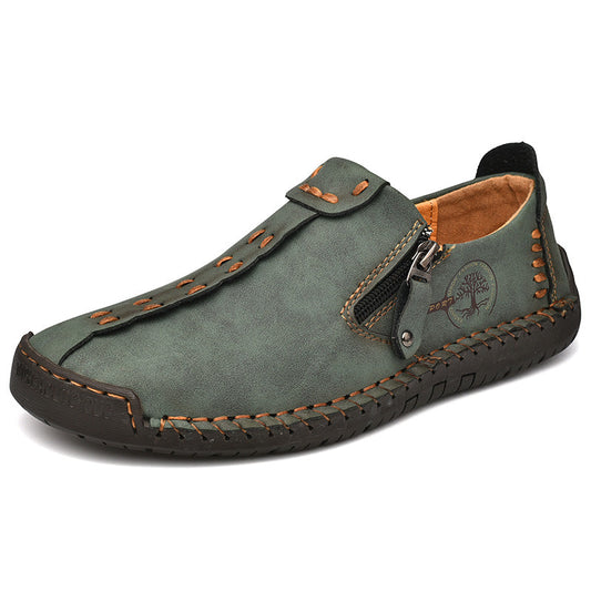 Men's Genuine Leather Casual Boots - Slip-On, Effortless Style, Wide Toe Box with Arch Support